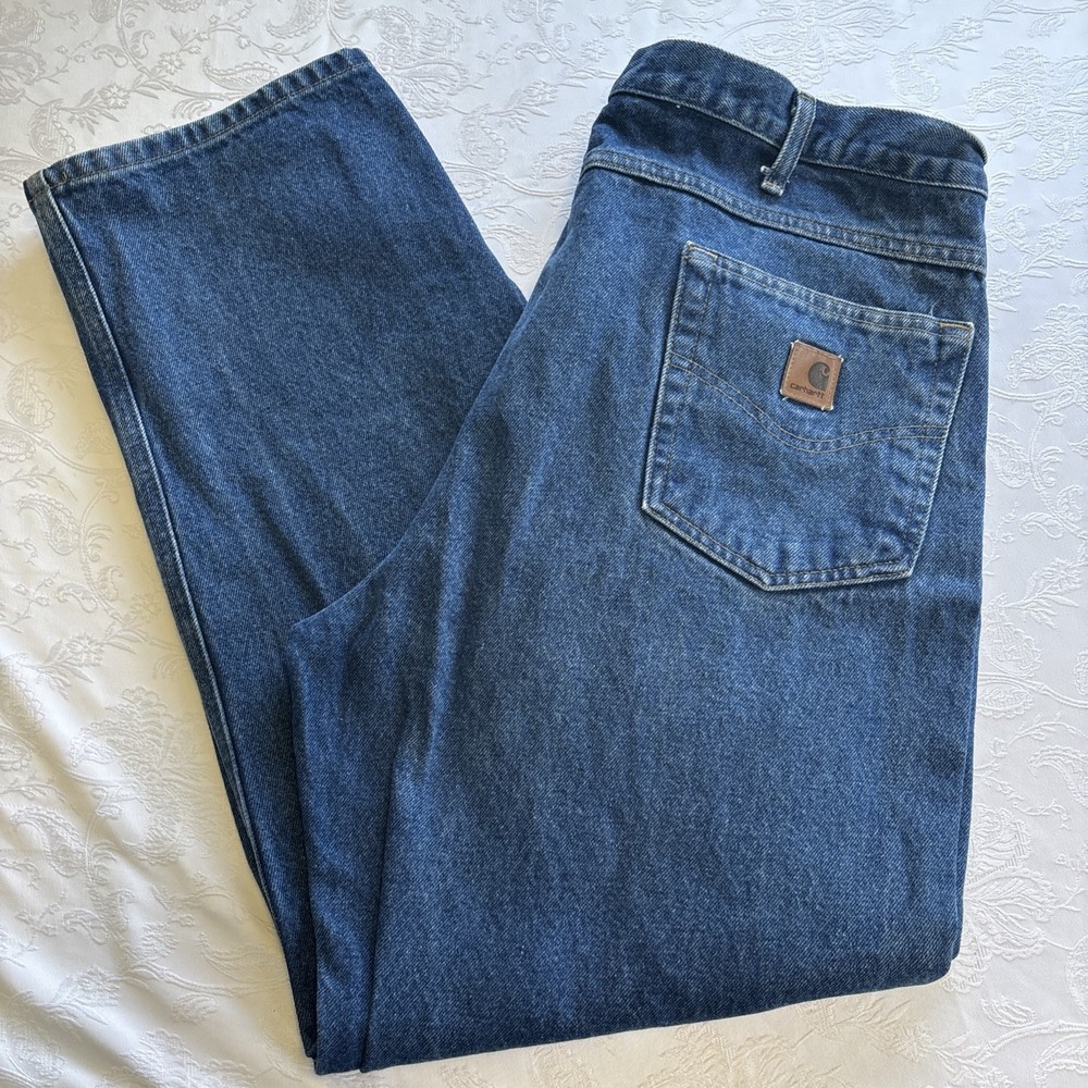 Men's Carhartt B280PRW Traditional Fit Straight Leg Jeans TgSz 38x32 Meas 40x30